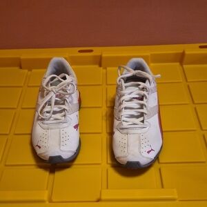 Puma Kids White and Pink Sneakers